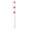 Barrier bollard | Steel tube  152 x 3.2 mm | stationary | for setting in concrete | hot-dip galvanized and white coatedwith three red reflecting stripes | total length: 2000 mm | with steel cap for bolting